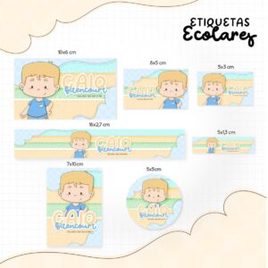 etiqueta escolar menininho loiro arquivo digital personalizacao
