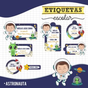 etiqueta escolar menino astronauta arquivo digital escola 2