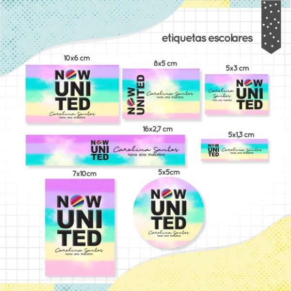 Etiqueta Escolar Now United - Arquivo Digital