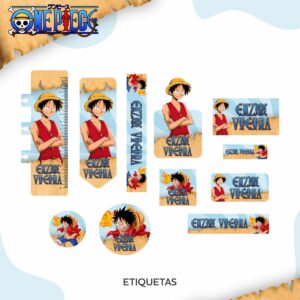 etiqueta escolar one piece arquivo digital adesivar