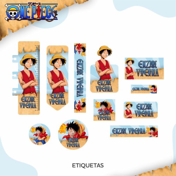 Etiqueta Escolar One Piece Png - Arquivo Digital