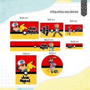 etiqueta escolar pokemon arquivo digital escolar