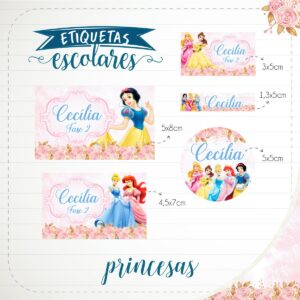 etiqueta escolar princesas arquivo digital escola 1