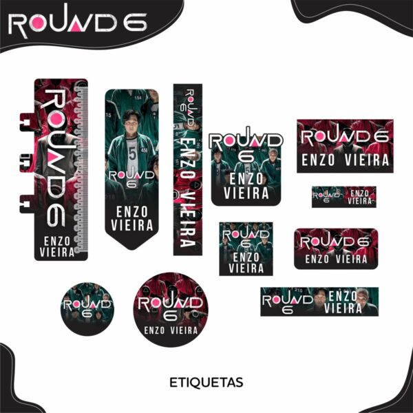 Etiqueta Escolar Round 6 - Arquivo Digital