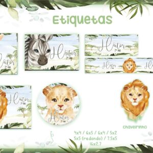 Etiqueta Escolar Safari - Arquivo Digital