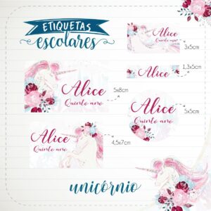 etiqueta escolar unicornio arquivo digital unicornio 1