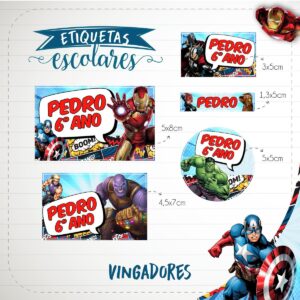 etiqueta escolar vingadores arquivo digital etiqueta escolar 1
