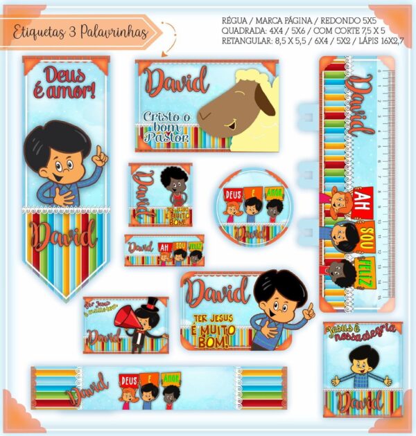 Etiquetas Escolares 3 Palavrinhas - Arquivo Digital