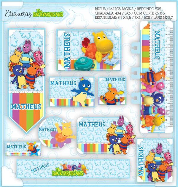 Etiquetas Escolares Backyardigans - Arquivo Digital