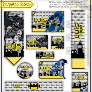 Etiquetas Escolares Batman - Arquivo Digital