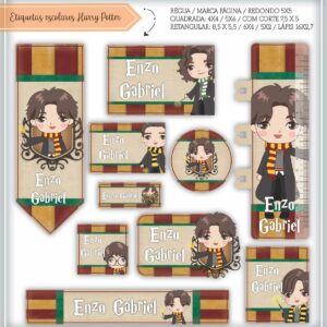 Etiquetas Escolares Harry Potter - Arquivo Digital