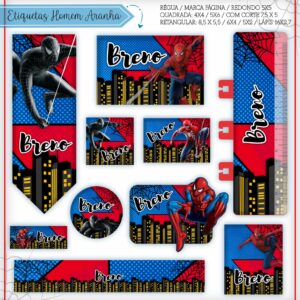 Etiquetas Escolares Homem Aranha 3 - Arquivo Digital