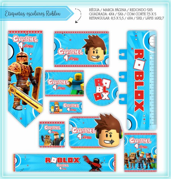 Etiquetas Escolares Roblox - Arquivo Digital