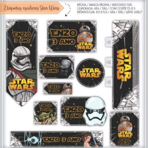 Etiquetas Escolares Stars Wars - Arquivo Digital