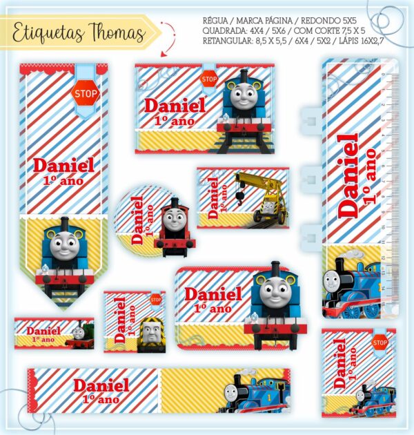 Etiquetas Escolares Thomas e seus Amigos - Arquivo Digital