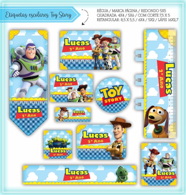 Etiquetas Escolares Toy Story - Arquivo Digital