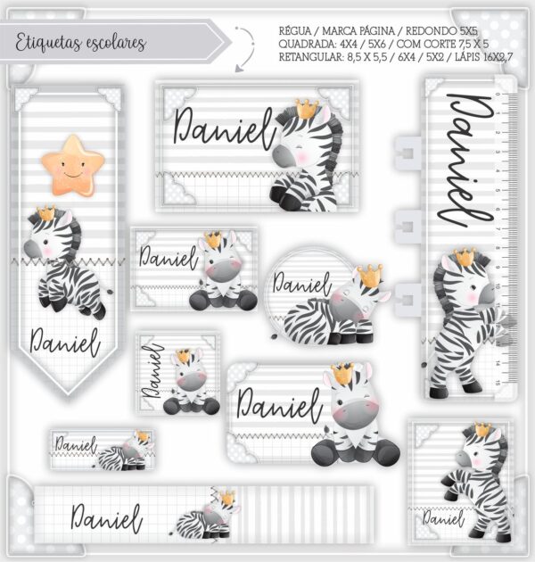 Etiquetas Escolares Zebra - Arquivo Digital