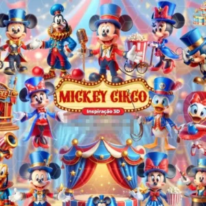 Explore a Magia do Circo com o Kit Digital do Mickey PNG