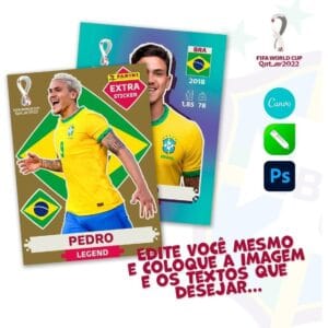 Figurinha Digital Editável Copa do Mundo 2022 Qatar