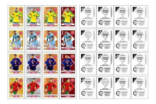 Figurinhas Legends Frente + Traseira Copa Mundo 2022 Qatar