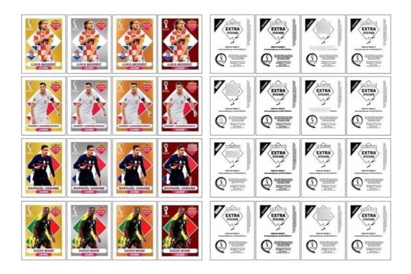 Figurinhas Legends Frente + Traseira Copa Mundo 2022 Qatar