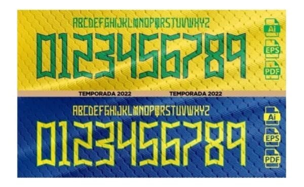 Fonte Camisa Brasil Copa Mundo 2022 + Vetor Ai, Eps E Pdf