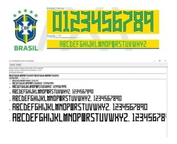 Fonte Camisa Brasil Copa Mundo 2022 + Vetor Ai, Eps E Pdf