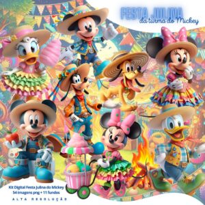 Ilustrações Festa Junina Mickey Cute 3D Fofo Imagens Png