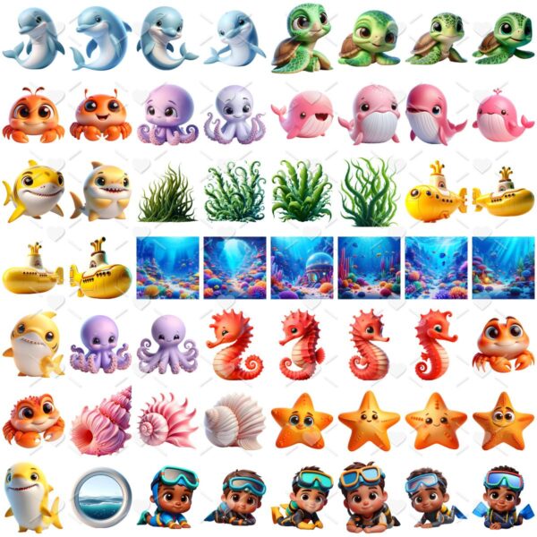 Ilustrações Fundo do Mar 3D Menino Cute 3D Fofo Imagens Png