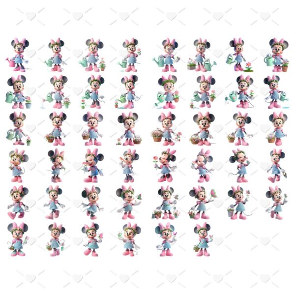 Ilustrações Jardim da Minnie Rosa Png Baby Fofo Kit Digital