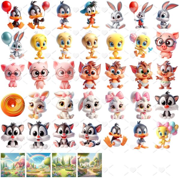 Ilustrações Looney Tunes Cute 3D Fofo Imagens Png