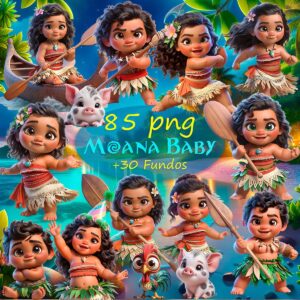 Ilustrações Moana Baby Cute 3D Fofo Imagens Png Sem Fundo
