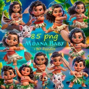 Ilustrações Moana Baby Cute 3D Fofo Imagens Png Sem Fundo 15 Ilustrações Moana Baby Cute 3D Fofo Imagens Png Sem Fundo