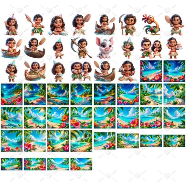 Ilustrações Moana Baby Cute 3D Fofo Imagens Png Sem Fundo