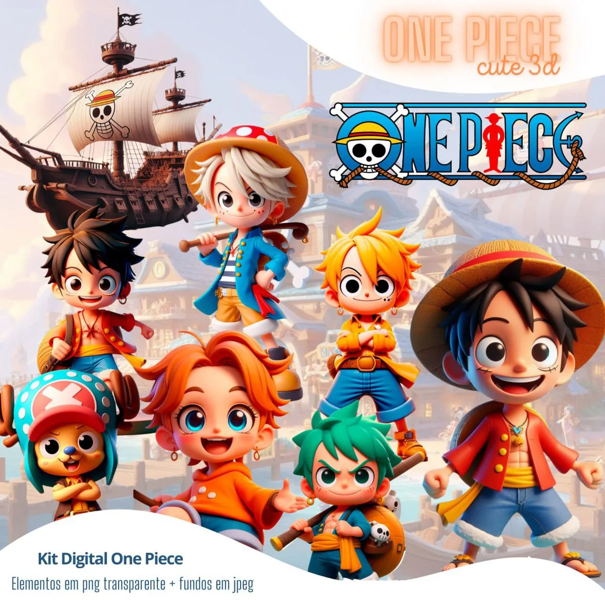 Ilustrações One Piece Png Imagens Sem Fundo Cliparts Cute 3D 1 Ilustracoes One Piece Png Imagens Sem Fundo Cliparts Cute 3d 2