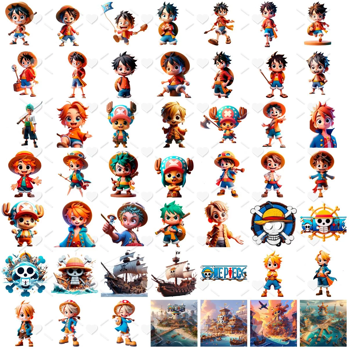 Ilustrações One Piece Png Imagens Sem Fundo Cliparts Cute 3D 2 Ilustracoes One Piece Png Imagens Sem Fundo Cliparts Cute 3d