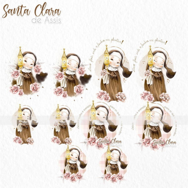 Ilustracoes Png Santa Clara De Assis Kit Digital Catolico 3
