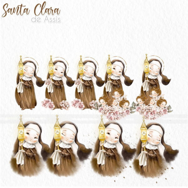 Ilustracoes Png Santa Clara De Assis Kit Digital Catolico 6