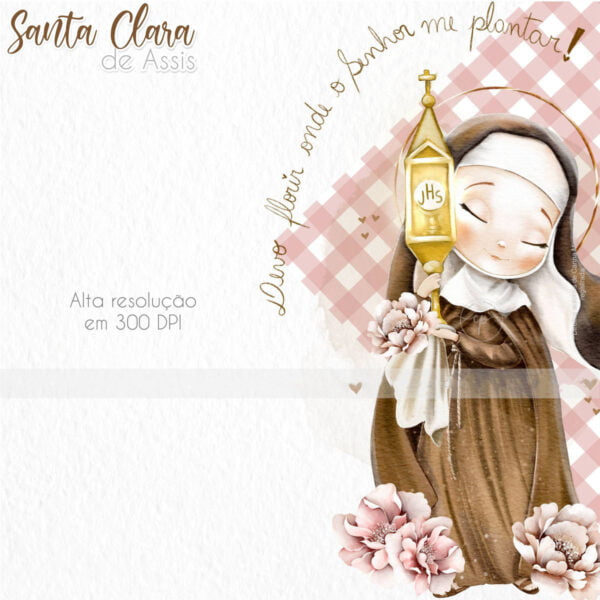 Ilustracoes Png Santa Clara De Assis Kit Digital Catolico