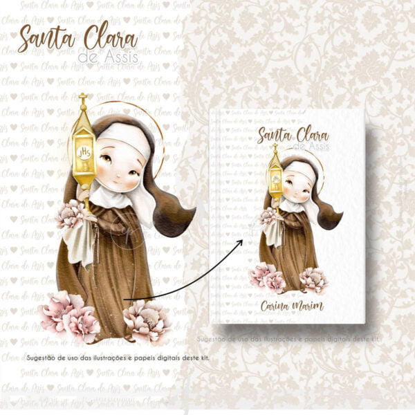 Ilustracoes Png Santa Clara De Assis Kit Digital Catolico 8