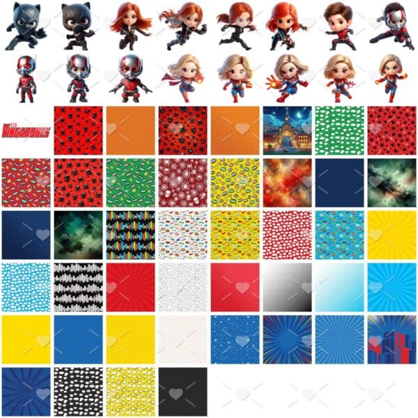 Ilustrações Vingadores Cute 3D Fofo Imagens Png