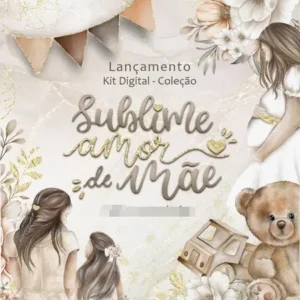 Imagens Aquareladas, Tema Amor de Mãe - Kit PNG