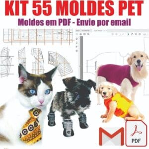 Kit 55 Moldes Roupas Pet Cães E Gatos Modelagem Digital Pdf