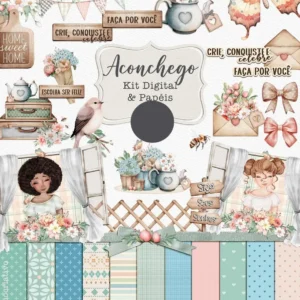 Kit Aconchego Arquivos PNG para Papelaria Personalizada