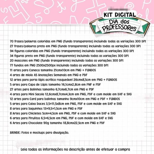 Kit Arquivo Digital Dia Dos Professores Frases Caneca Figura