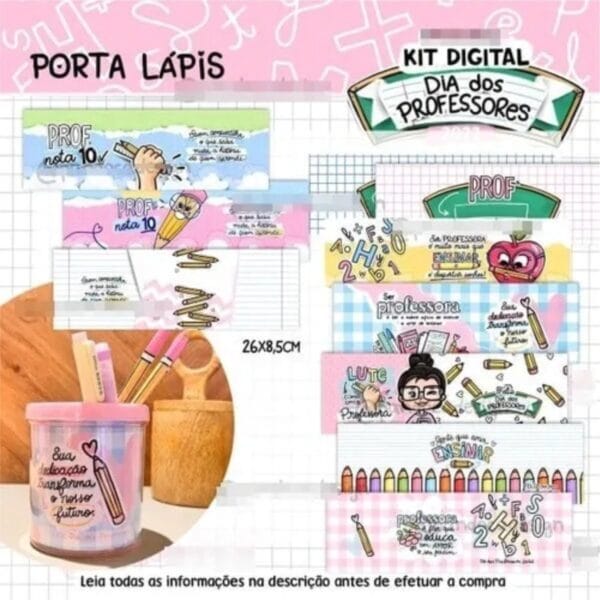 Kit Arquivo Digital Dia Dos Professores Frases Caneca Figura