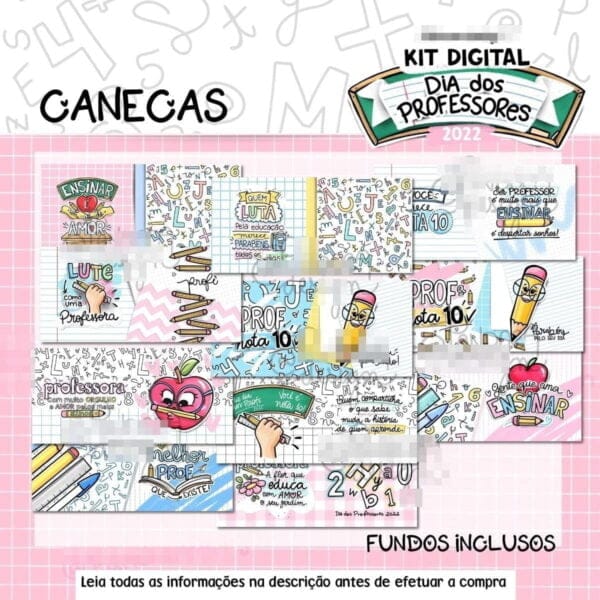 Kit Arquivo Digital Dia Dos Professores Frases Caneca Figura