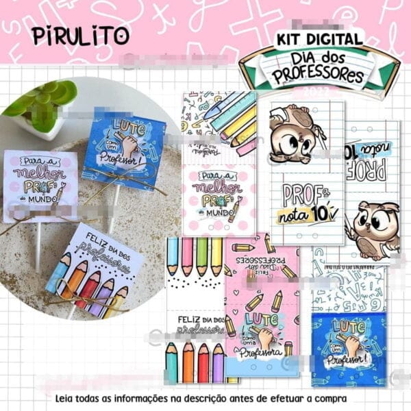 Kit Arquivo Digital Dia Dos Professores Frases Caneca Figura