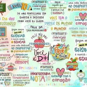 Kit Arquivos Lettering Frases Dia Dos Professores Escola Png