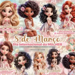Kit Arte Digital Feminina Png Para Impressao E Personalizacao